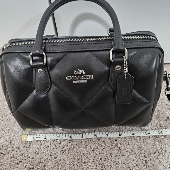 Coach Rowan Satchel With Puffy Diamond Quilting, Black - Picture 3 of 16